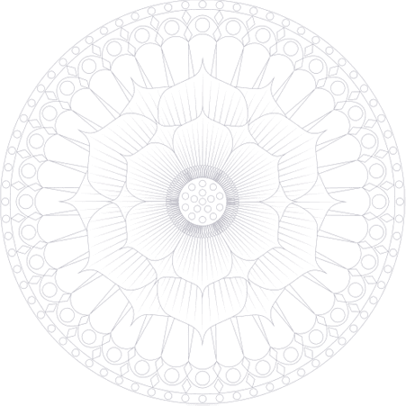 A beautiful, grey, outlined, flower like mandala that adorns much of Courtney's website and has been a part of her branding since the beginning.