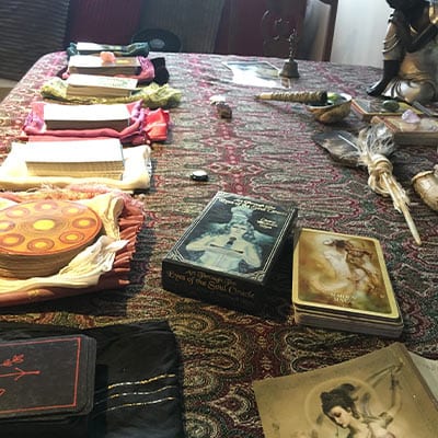 tarot cards on a table